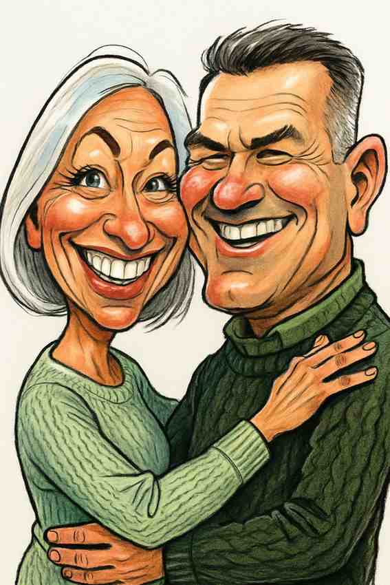 Wedding couple caricature example 2
