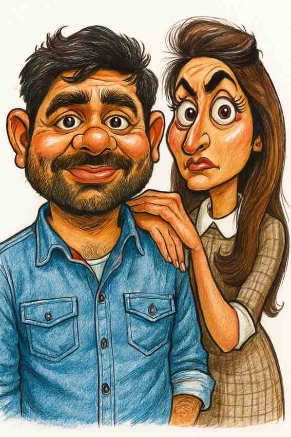 Wedding couple caricature example 3