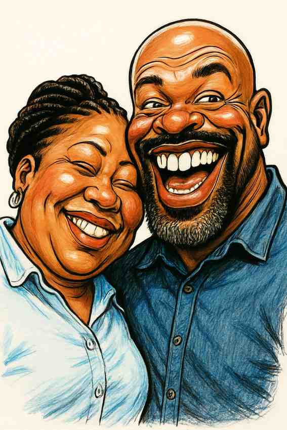 Wedding couple caricature example 7
