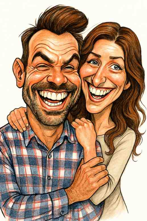 Wedding couple caricature example 8