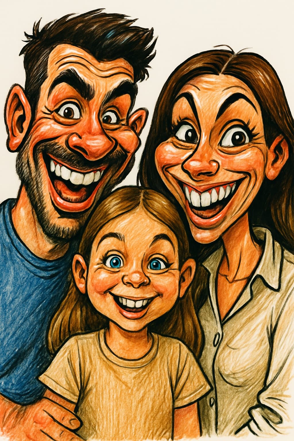 AI caricature after: Family · portrait