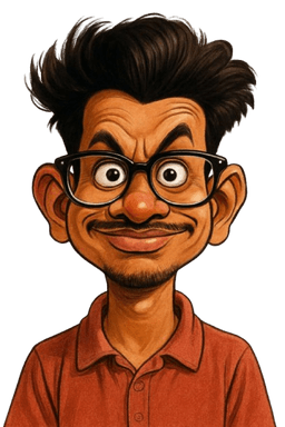 Atharv Tathe, founder of Caricature Maker, drawn as a caricature