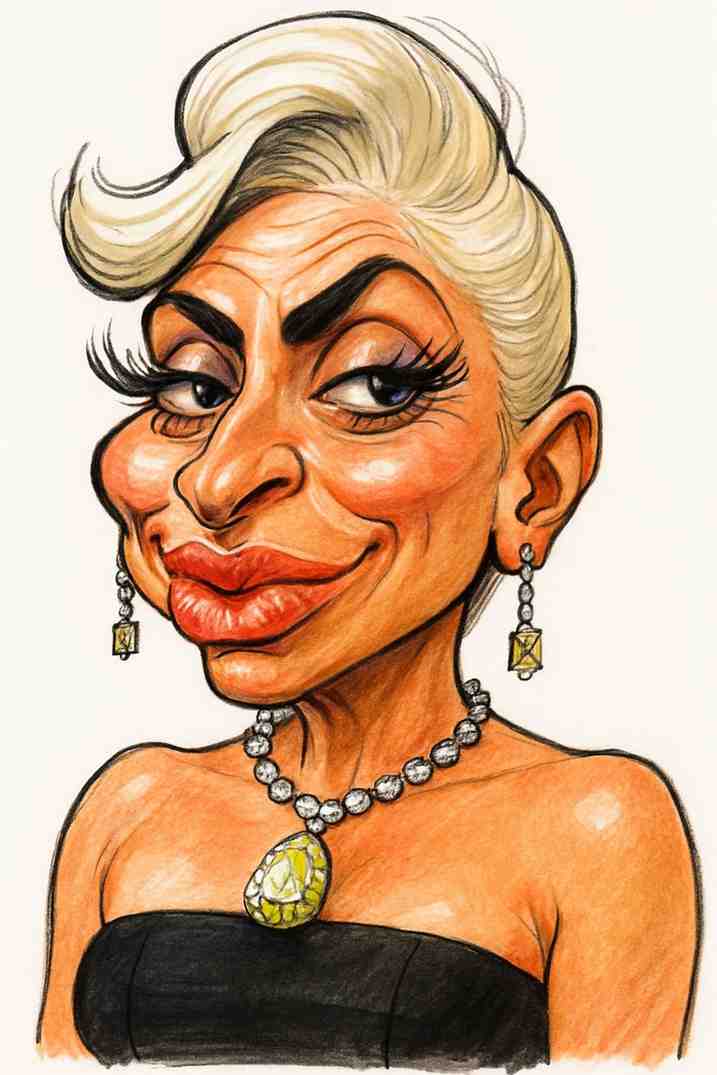 Cartoon caricature of a person made from a selfie, example 1