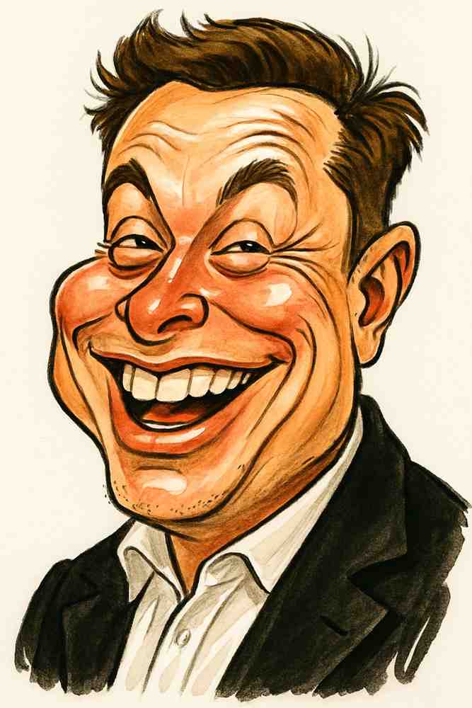 Cartoon caricature of a person made from a selfie, example 13