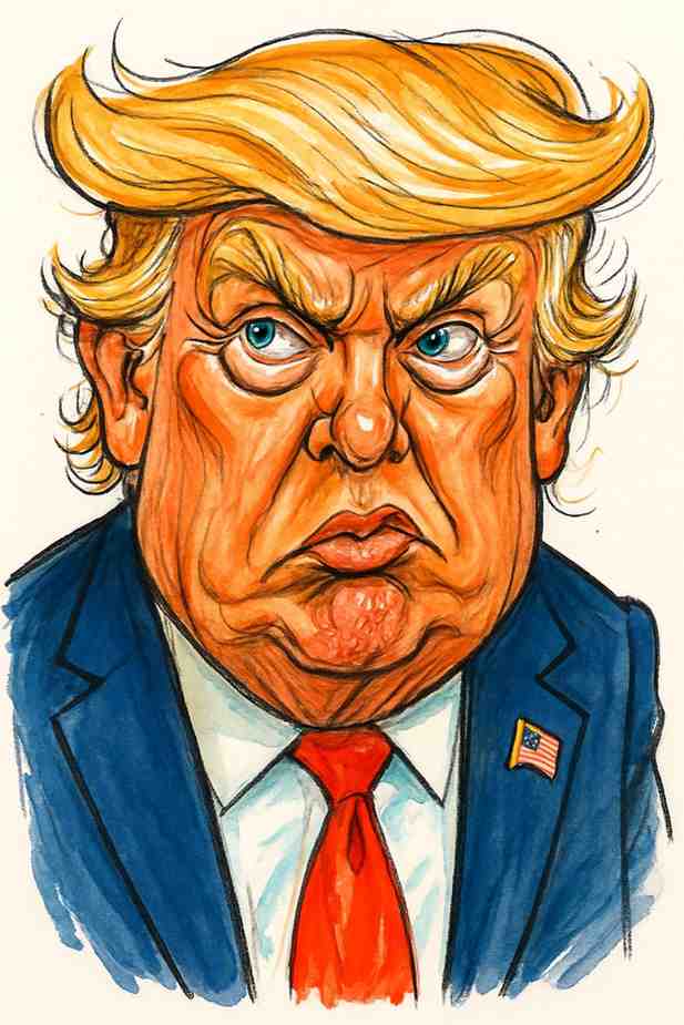 Cartoon caricature of a person made from a selfie, example 16