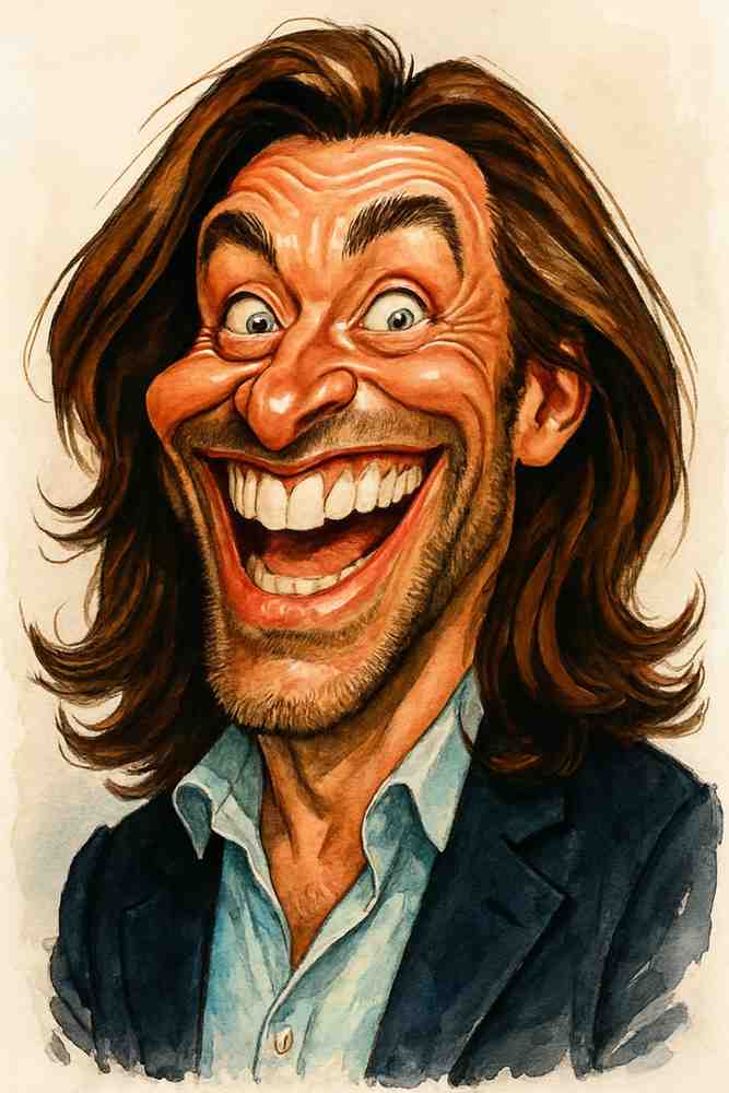 Cartoon caricature of a person made from a selfie, example 3