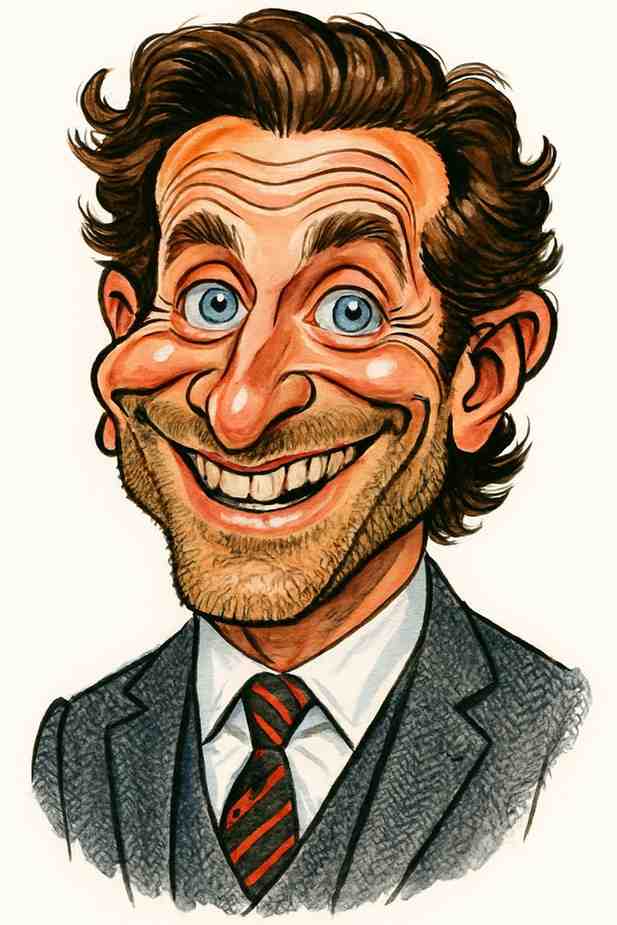 Cartoon caricature of a person made from a selfie, example 4