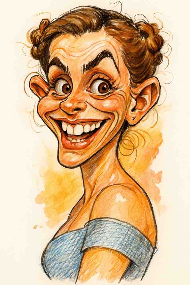 Example caricature drawn from a photo