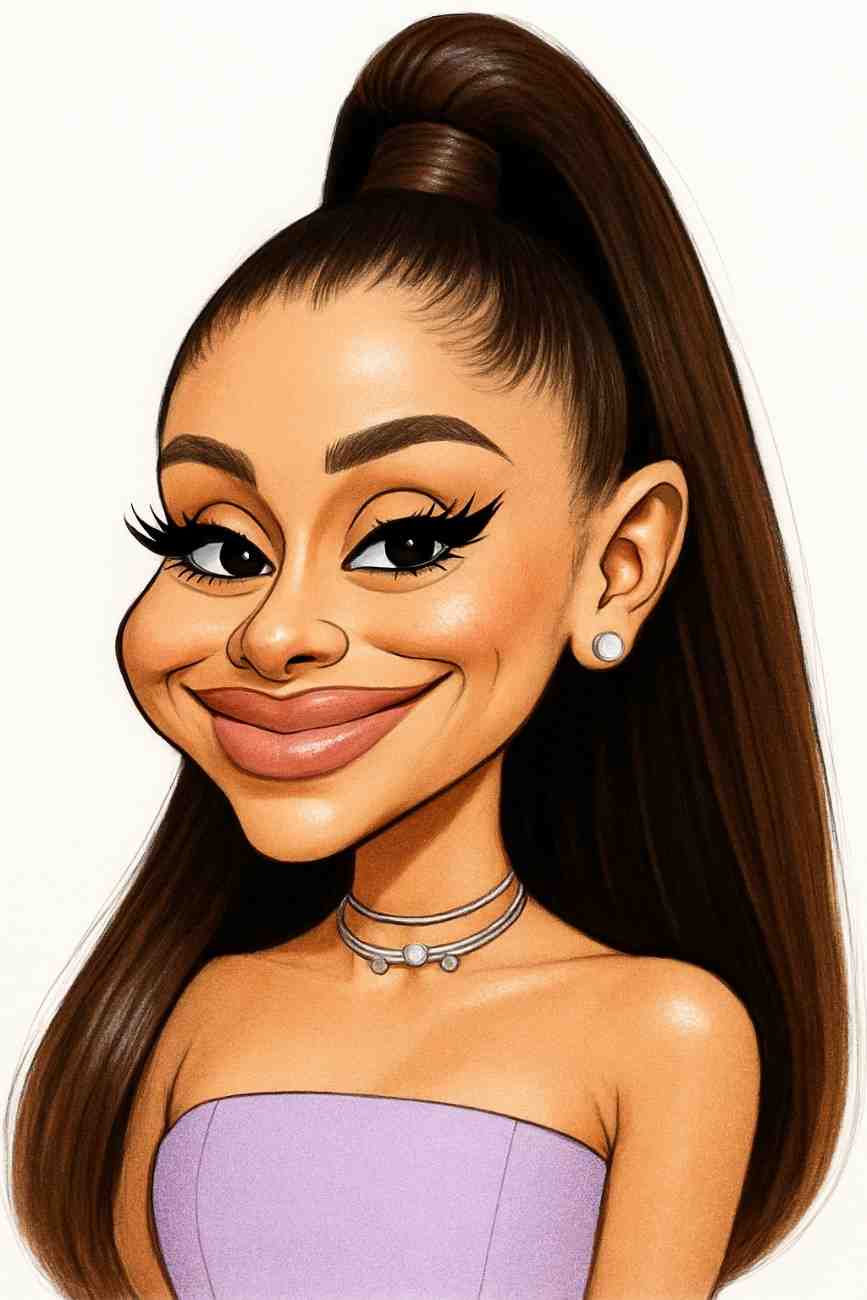 Caricature of Ariana Grande
