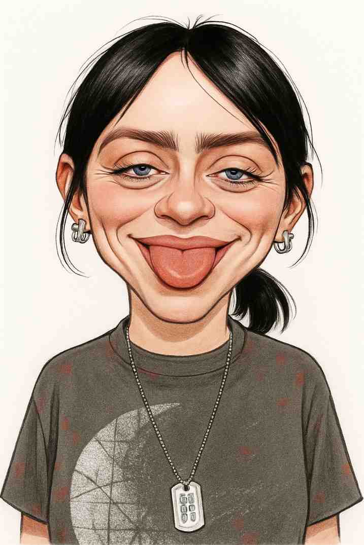 Caricature of Billie Eilish