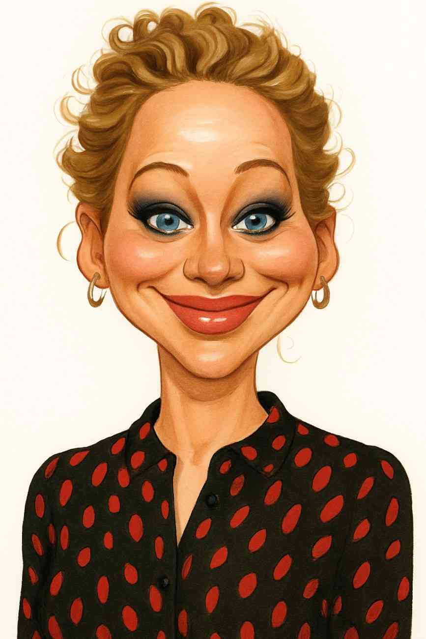 Caricature of Jennifer Lawrence