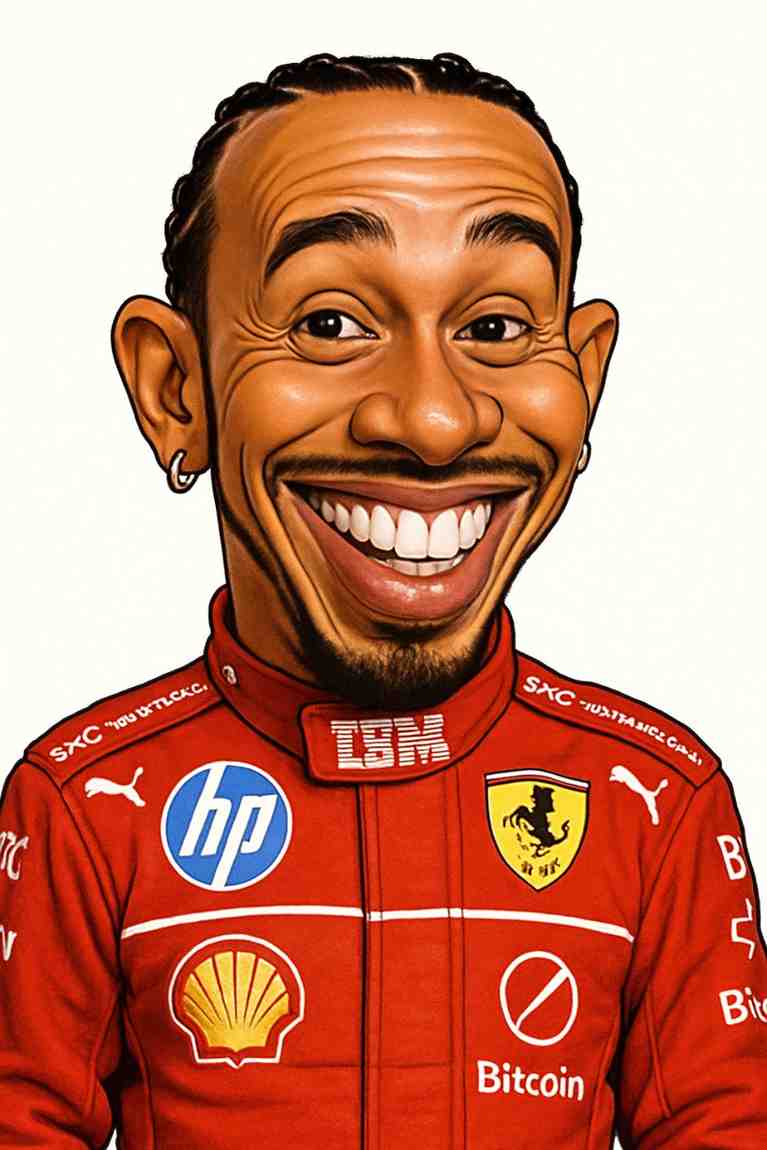 Caricature of Lewis Hamilton