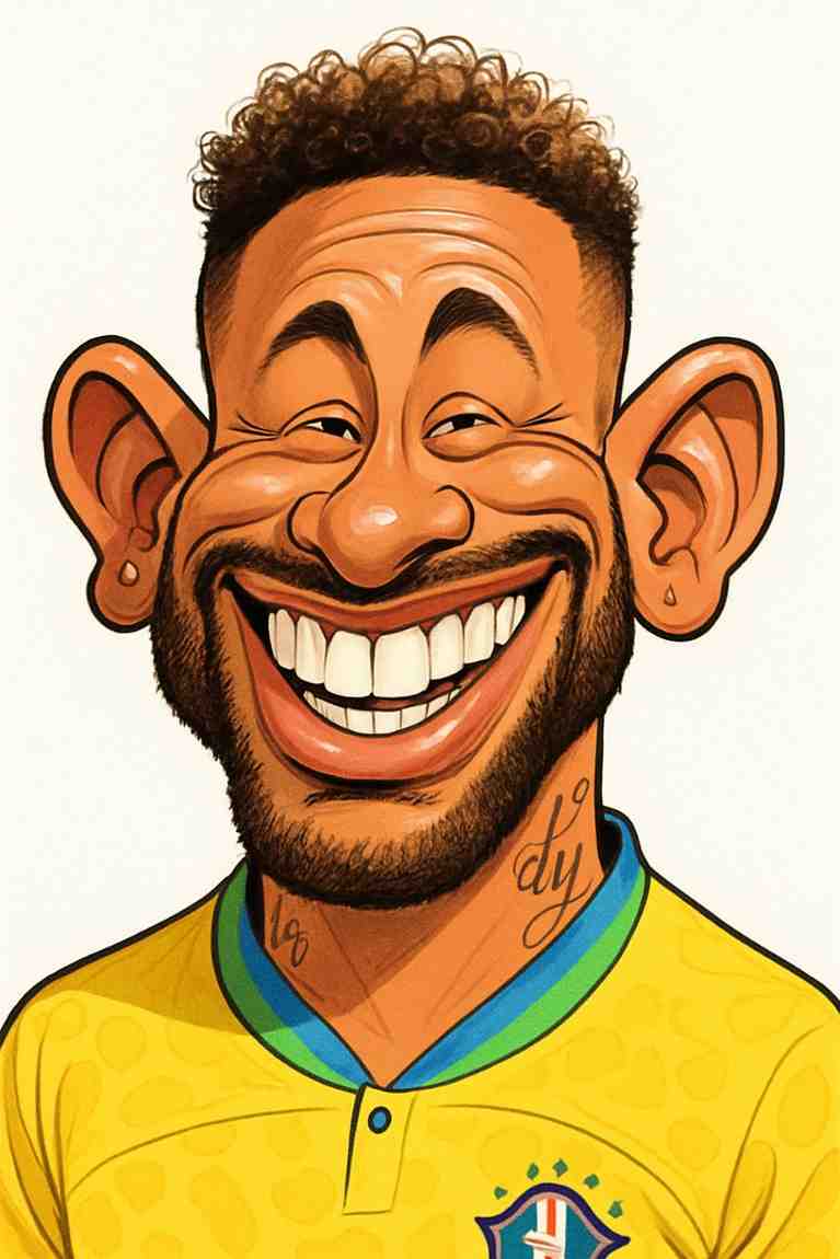 Caricature of Neymar Jr.