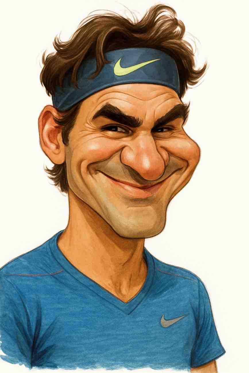 Caricature of Roger Federer