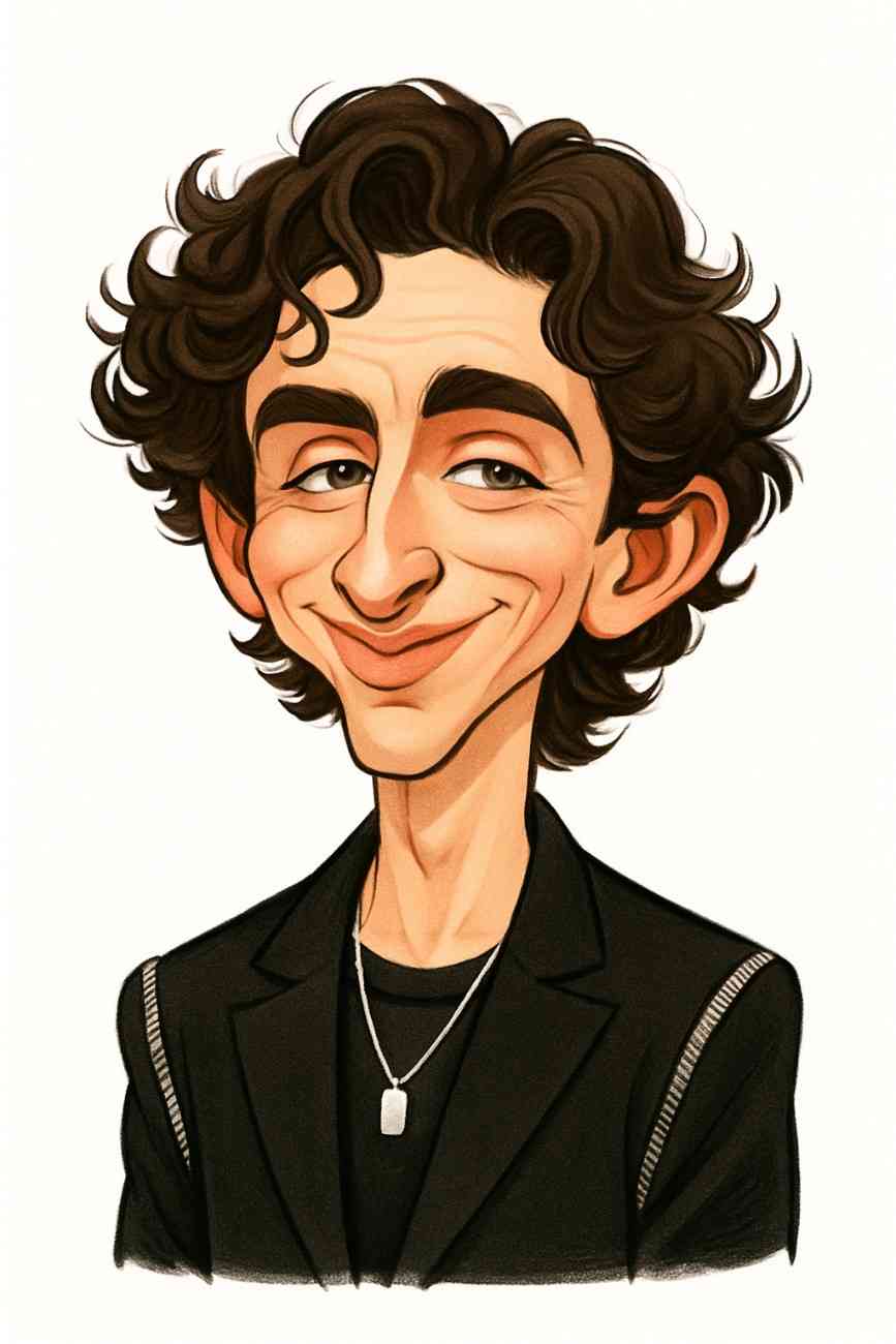 Caricature of Timothée Chalamet